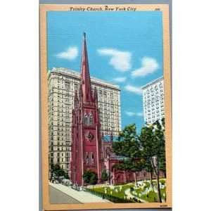 Trinity Church New York City Postcard Vintage Souvenir Unpostmarked